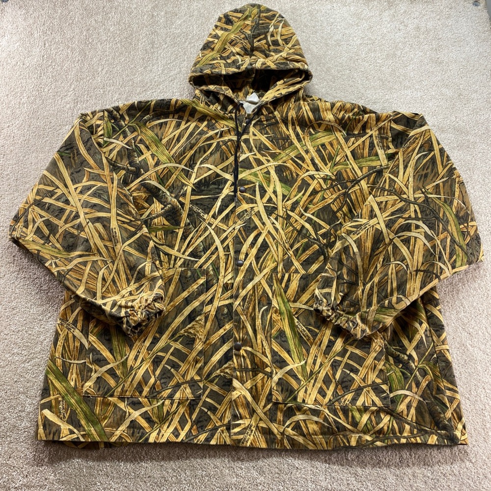 Wildfowler Outfitter Jacket Mens XL Brown Skyline Camo Fall Flight Hooded Snap